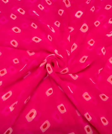 Dark Magenta Bandhani Print Georgette Fabric